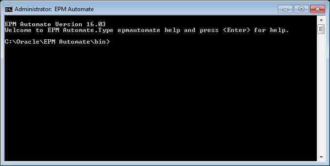 Commandline Starting EPM Automate