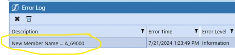 OneStream Complete error log