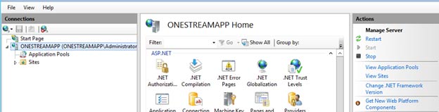 OneStream App IIS Restart