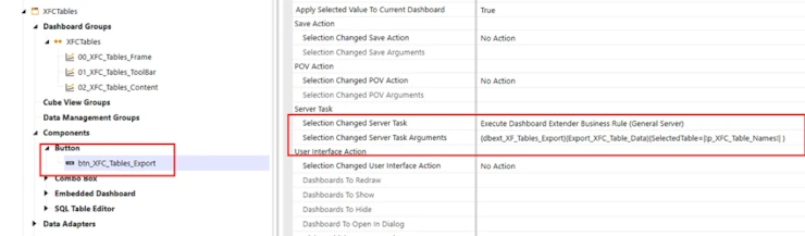 Botón del componente OneStream
