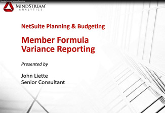 NetSuite Planning and Budgeting - Member Formula Variance Reporting