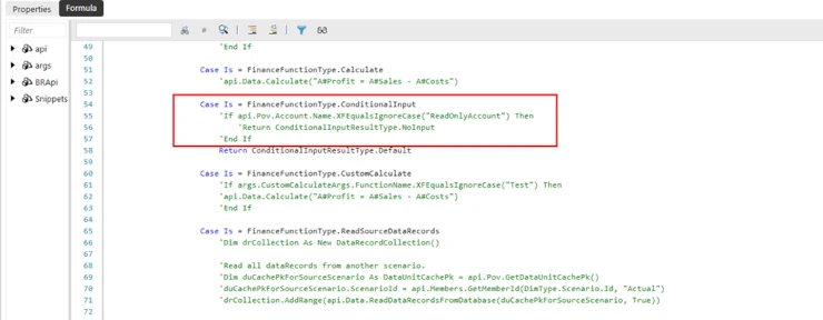 Conditional Input Finance Business Rule Editor