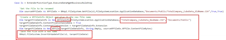 onestream change name of file