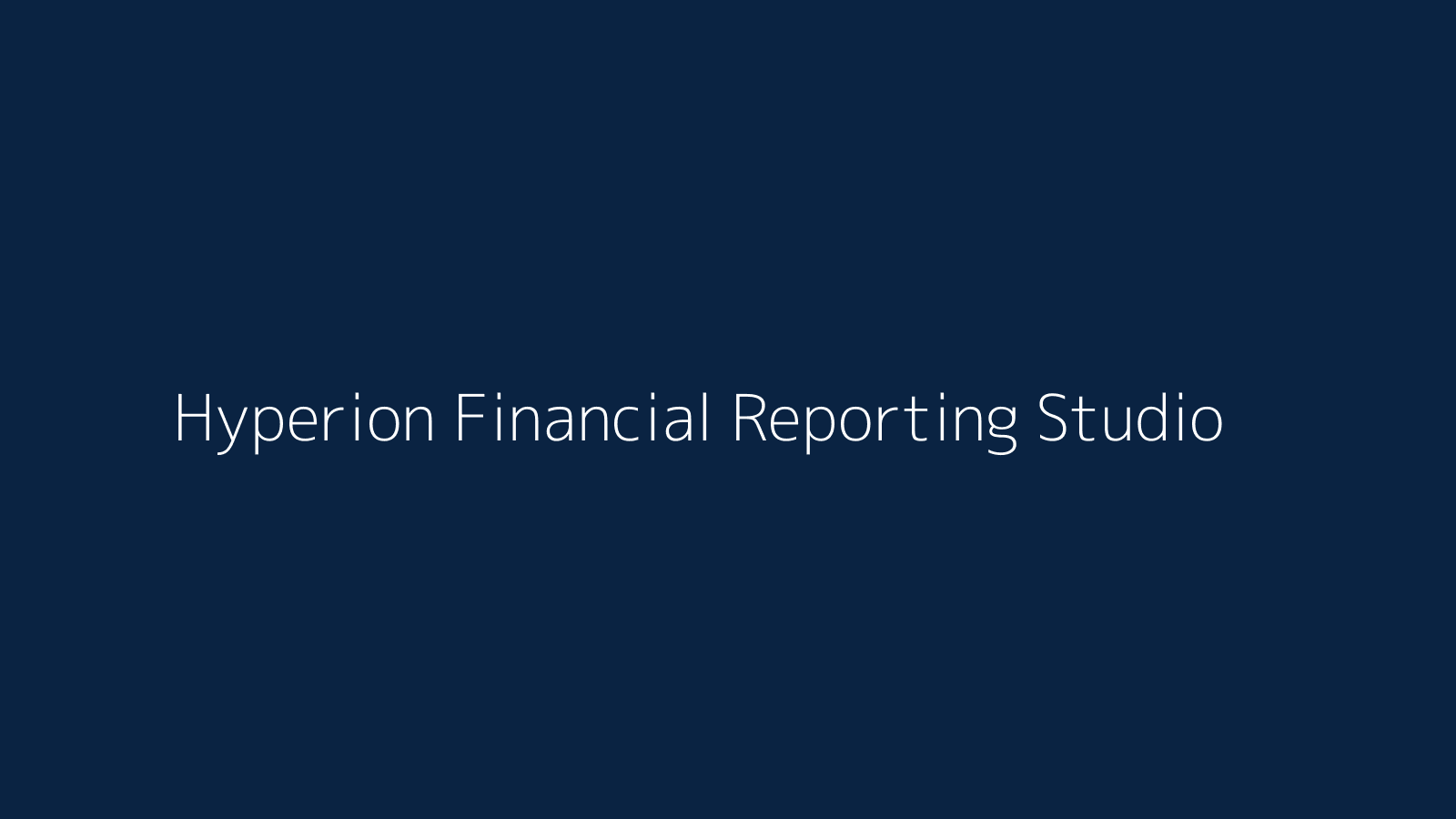 financial reporting studio