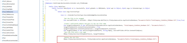 onestream brapi delete file