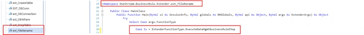 onestream extensibility rule