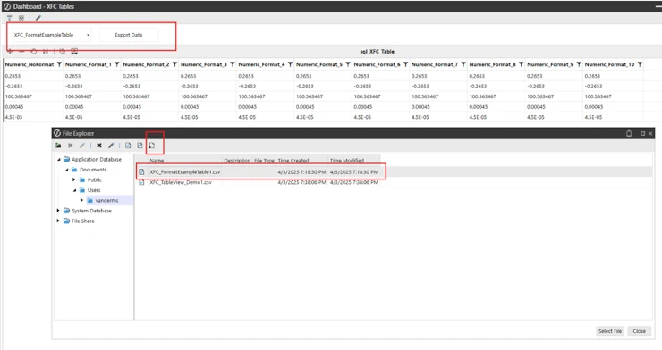 OneStream File Explorer Export CSV