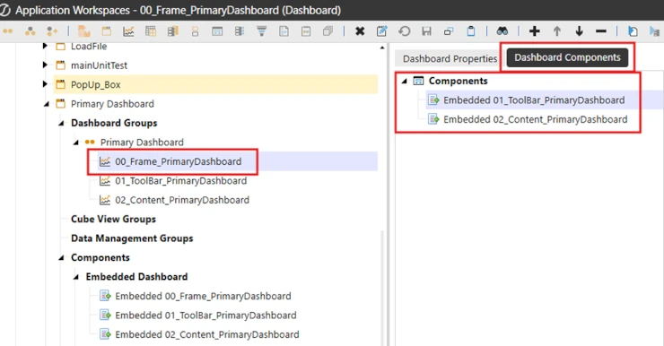 OneStream Frame Primary Dashboard