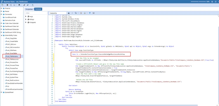 onestream rename file code