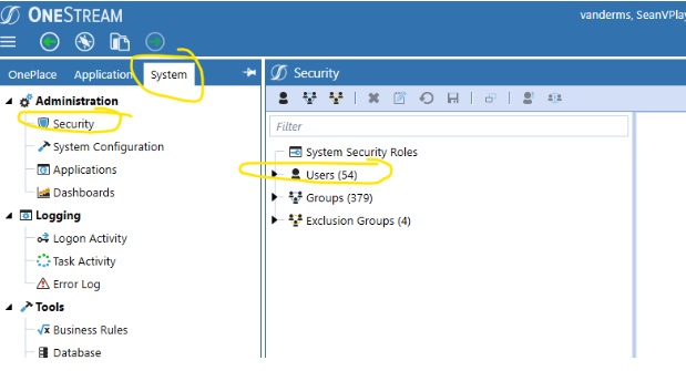Image 12: OneStream System Tab