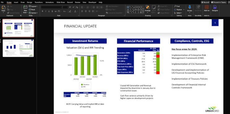 Custom extensible documentation for quarterly financial reports