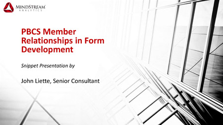 PBCS Member Relationships in Form Development