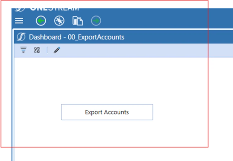 Botón del dashboard para exportar CSV en OneStream