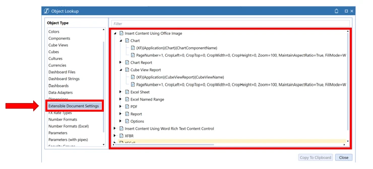 Configuración de documentación extensible en OneStream