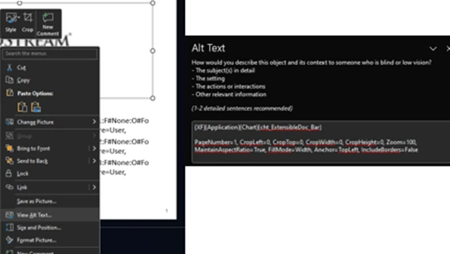 Texto alternativo en PowerPoint para XF Docs