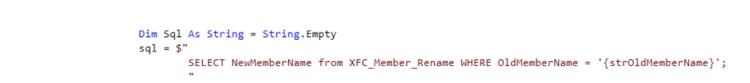 Consulta SQL como string