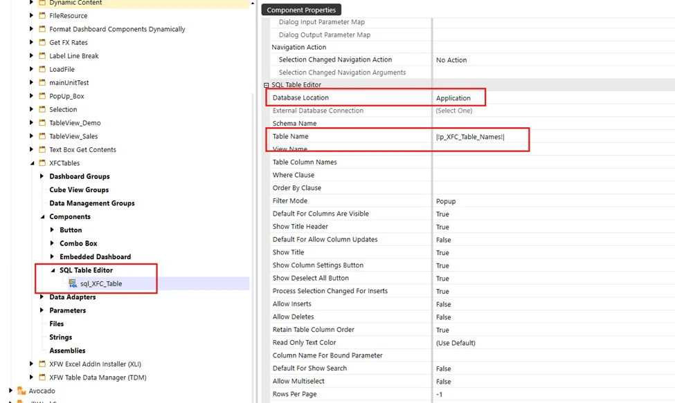 SQL Table Editor de OneStream