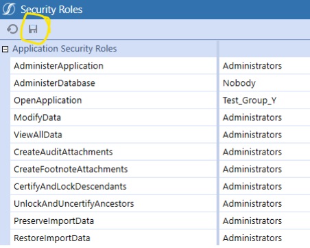 Guardar roles de seguridad