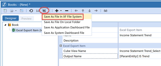 Guardar libro de Excel en OneStream