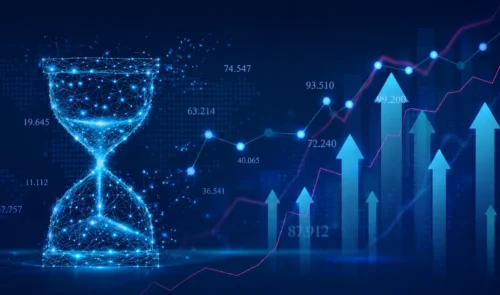 Planificación y análisis financiero con datos, gráficos y tendencias de rendimiento empresarial.