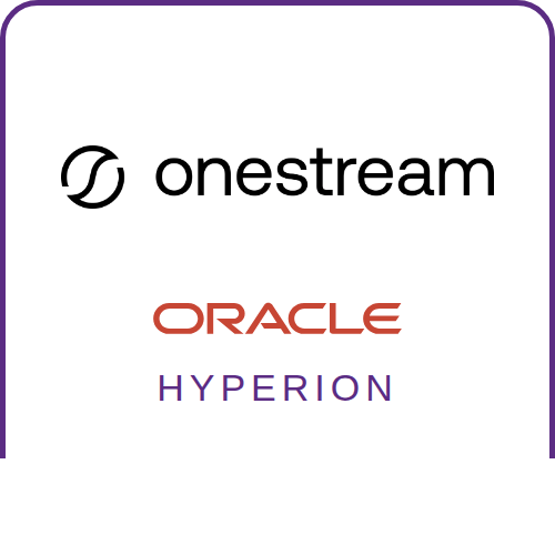 OneStream and Oracle Hyperion logos