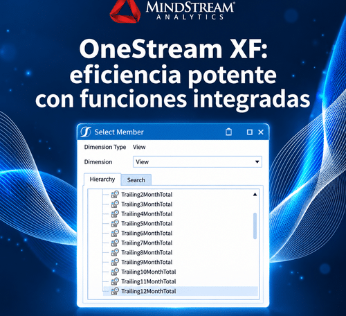 OneStream XF con informes integrados potentes y vistas de períodos móviles