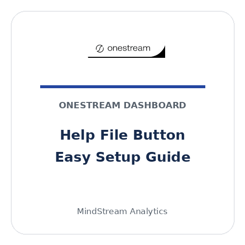 OneStream dashboard help button setup guide