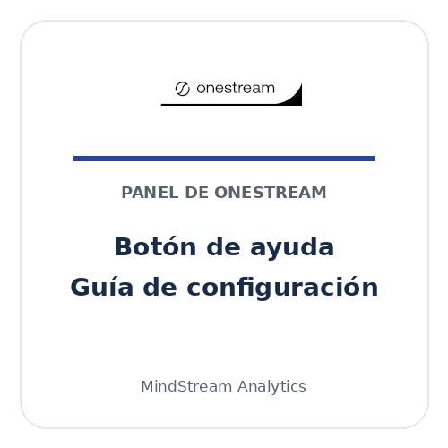 Botón de ayuda en un panel de OneStream y guía de configuración