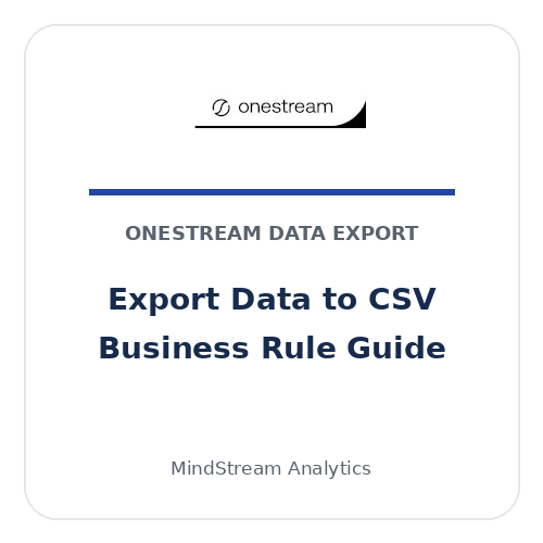 OneStream export data to CSV Business Rule guide