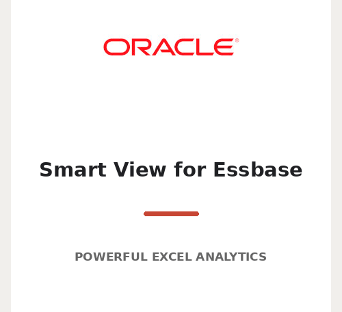 Smart View for Essbase Excel analytics